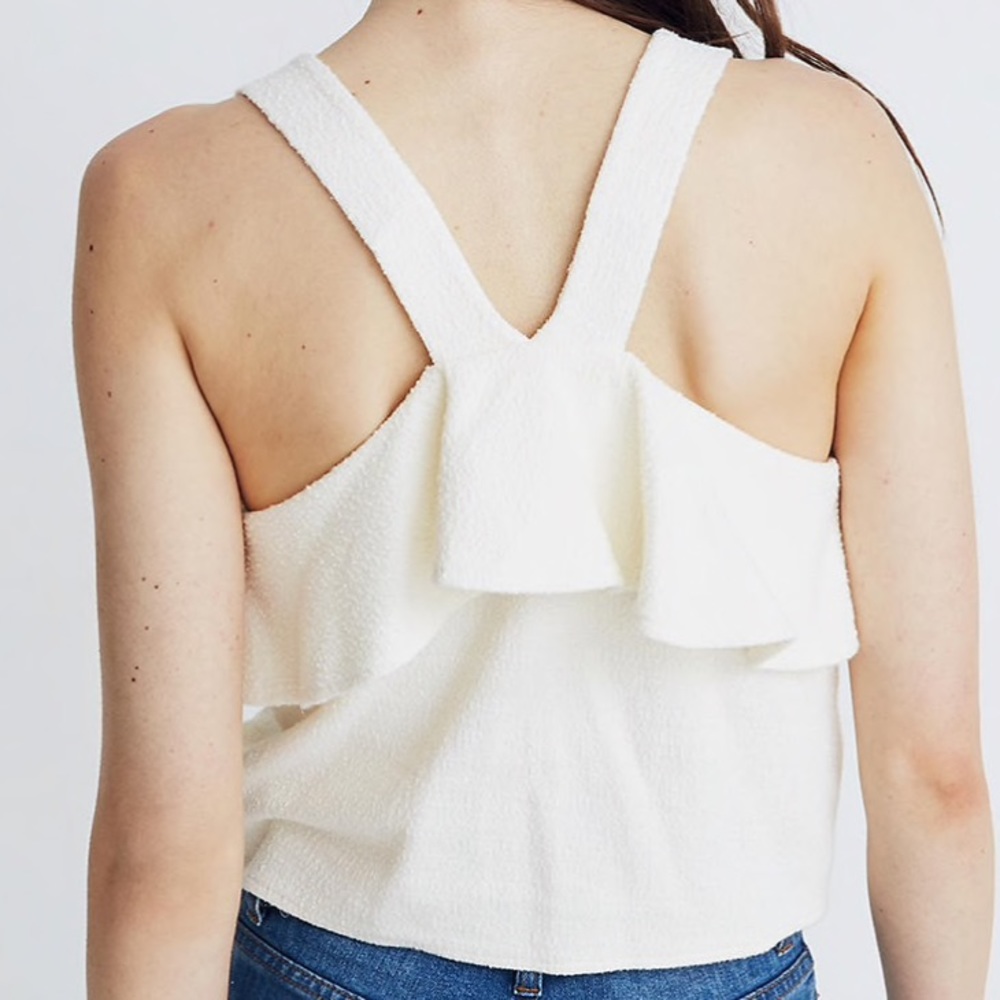 Texture & Thread Ruffle Tie-Front Tank - Picture 2 of 4